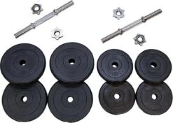 Matchu Sports - Dumbbell Set - Verstelbaar - Halterset - Gewichten - 2 X 10 Kg - Set Van 2 Stuks - Zwart -FitForce Outlet Winkel 1200x855 1