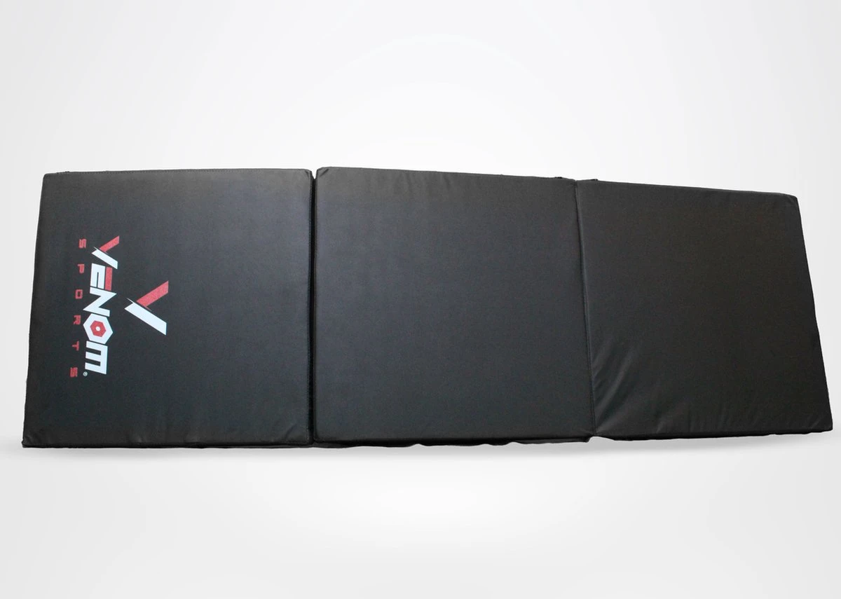 Venom Sports Fitnessmat – Professionele Opvouwbare Turnmat – Yoga – Yogamat – Extra Dikke Sportmat – Gymnastiekmat – L180xB60xH5cm – Zwart 7 Venom Sports Fitnessmat – Professionele Opvouwbare Turnmat – Yoga – Yogamat – Extra Dikke Sportmat – Gymnastiekmat – L180xB60xH5cm – Zwart - Afbeelding 7