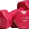 Active Panther Dumbbell Set 2 X 6 KG - 12 Kg Totaal - Vinyl - Roze