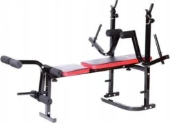 Halterbank INC. 50 Kg GEWICHTEN - Sportbank - Fitnessbank + Halterschijven + 1 Halterstang + 2 Dumbbells - Multifunctioneel - Volledig Instelbaar - Opklapbaar -FitForce Outlet Winkel 1200x868 2