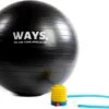 WAYS. Fitnessbal - Inclusief Pomp - Zwart - 75 Cm