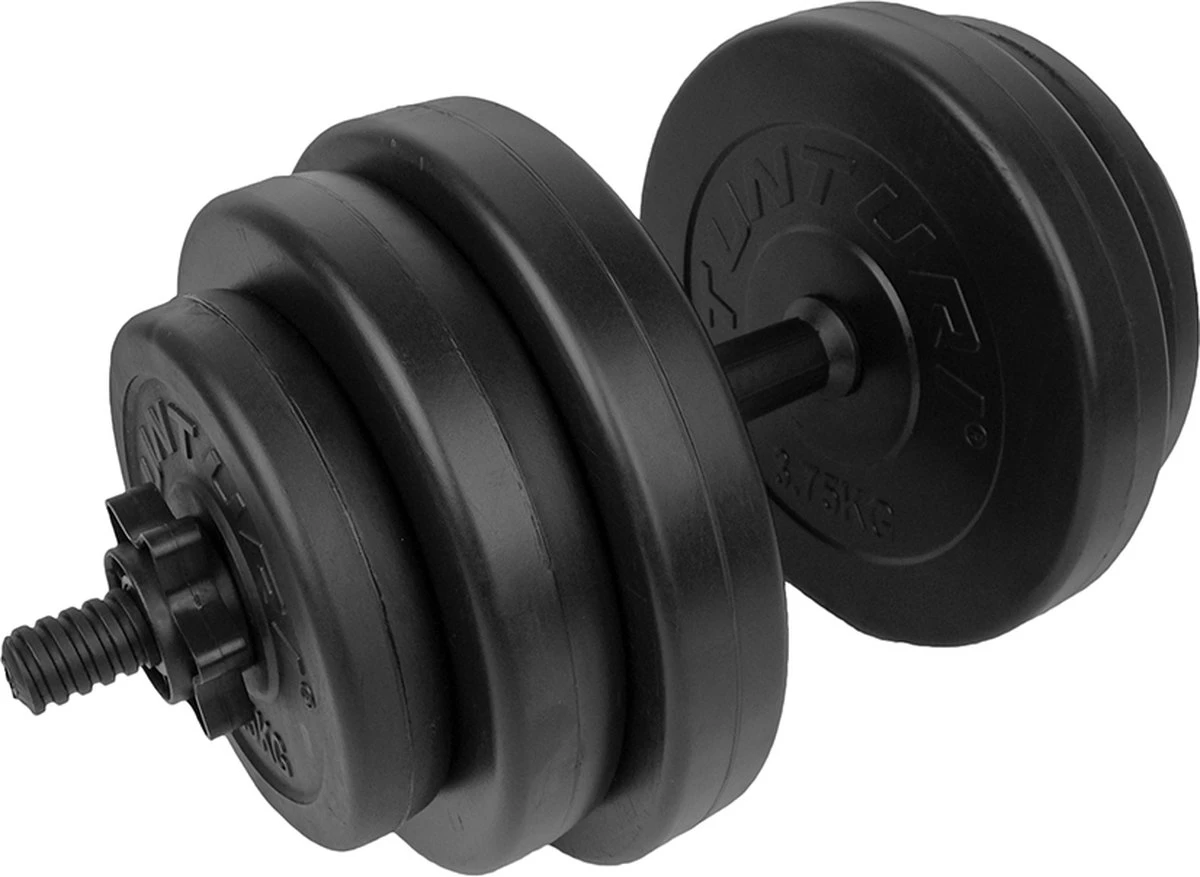 Tunturi Dumbbellset - Halterset - Totaal 15 Kg - Zwart Vinyl - Incl. Gratis Fitness App 6 Tunturi Dumbbellset - Halterset - Totaal 15 Kg - Zwart Vinyl - Incl. Gratis Fitness App - Afbeelding 6
