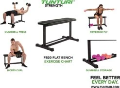 Tunturi FB20 Vlakke Halterbank - Flat Bench - Fitnessbank - Trainingsbank -FitForce Outlet Winkel 1200x884