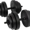 Tunturi Gewichten - Halterset - Dumbbell Set - 2 Stuks - Totaal 28kg - Zwart - Vinyl - Incl. Gratis Fitness App
