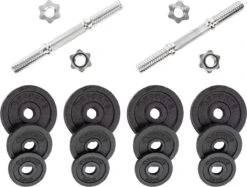 RS Sports Dumbellset - Halterset Met Gewichten - Totaal 20 Kg - 2 Stangen - Zwart -FitForce Outlet Winkel 1200x908