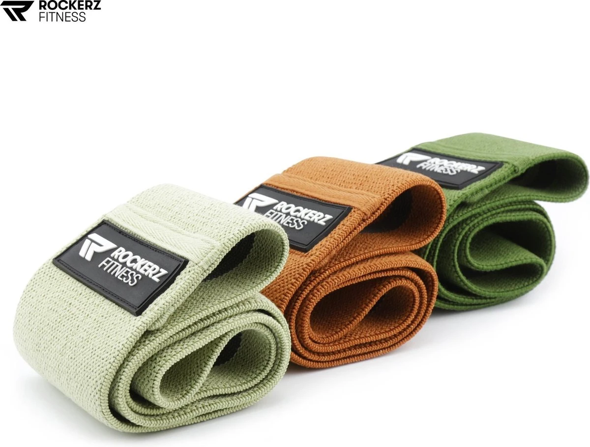 Weerstandsbanden - Booty Band - Resistance Band - Fitness Elastiek Army - 3 Stuks Met Opbergzakje Van Rockerz Fitness® 7 Weerstandsbanden - Booty Band - Resistance Band - Fitness Elastiek Army - 3 Stuks Met Opbergzakje Van Rockerz Fitness® - Afbeelding 7