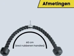 Merkloos Tricep Rope - Trekkoord Voor Krachtstation - Zwart - Nylon 70 CM -FitForce Outlet Winkel 1200x915 1
