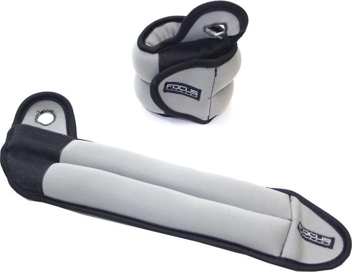 Focus Fitness - Polsgewichten - 2 X 2 Kg - Grijs - Gewichten - Verstelbaar 1 Focus Fitness - Polsgewichten - 2 X 2 Kg - Grijs - Gewichten - Verstelbaar