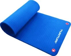 Tunturi Pro Fitnessmat - Yogamat - Gymnastiekmat - Oefenmat - 180 Cm X 60 Cm X 1,5 Cm - Blauw - Incl. Gratis Fitness App