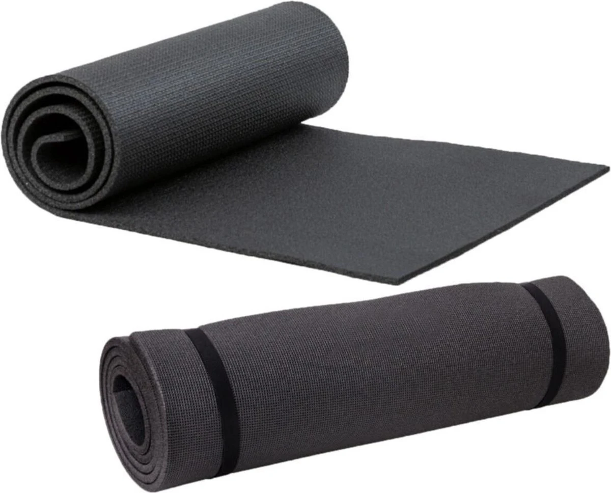 Yogamat - Fitness Mat - 16mm - Zwart -Extra Dik - Pilates Mat - Sport Mat 1 Yogamat - Fitness Mat - 16mm - Zwart -Extra Dik - Pilates Mat - Sport Mat