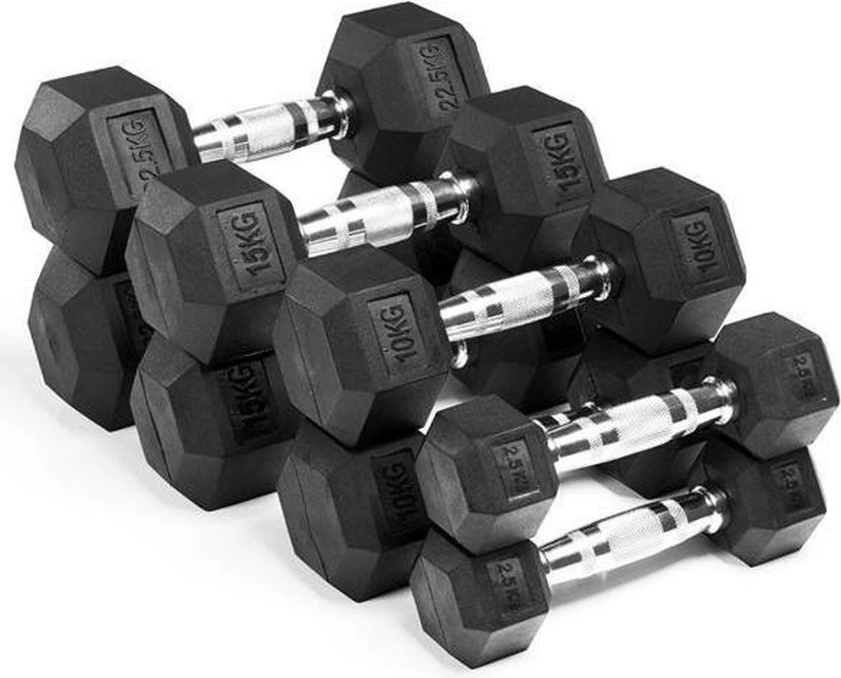 Active Panther Hexa Dumbbell Set - Professionele Gewichten - Halterset - Gewichten - 2 X 5 Kg - 10 Kg Totaal 4 Active Panther Hexa Dumbbell Set - Professionele Gewichten - Halterset - Gewichten - 2 X 5 Kg - 10 Kg Totaal - Afbeelding 4