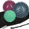 Navaris Massagebal Egel 3 Stuks - Ronde Massagebal Voor Hand, Voet En Rug - Verschillende Formaten - Fitnessbal Met Diameter 6/7/8 Cm - Medium En Hard
