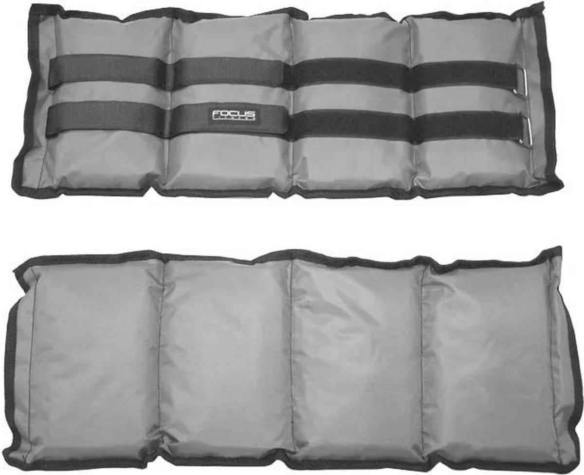 Focus Fitness - Pols-/enkelgewichten - Ankle Weights - 2 X 1 Kg - Grijs - Gewichten - Verstelbaar 3 Focus Fitness - Pols-/enkelgewichten - Ankle Weights - 2 X 1 Kg - Grijs - Gewichten - Verstelbaar - Afbeelding 3