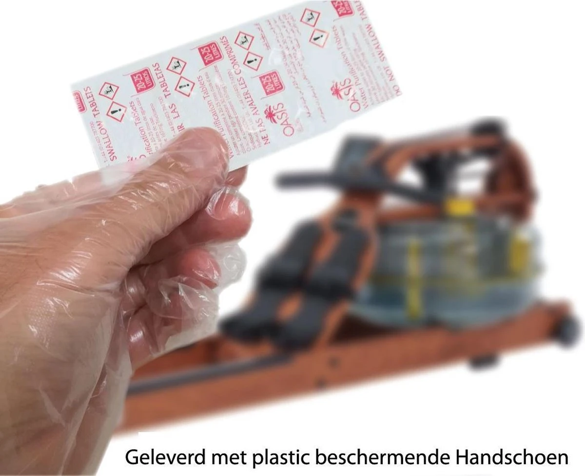 LevinQ® Water Roeitrainer Puritabs Chloortabletten Roeimachines 1x 10 Tabletten + Handschoenen 2 LevinQ® Water Roeitrainer Puritabs Chloortabletten Roeimachines 1x 10 Tabletten + Handschoenen - Afbeelding 2