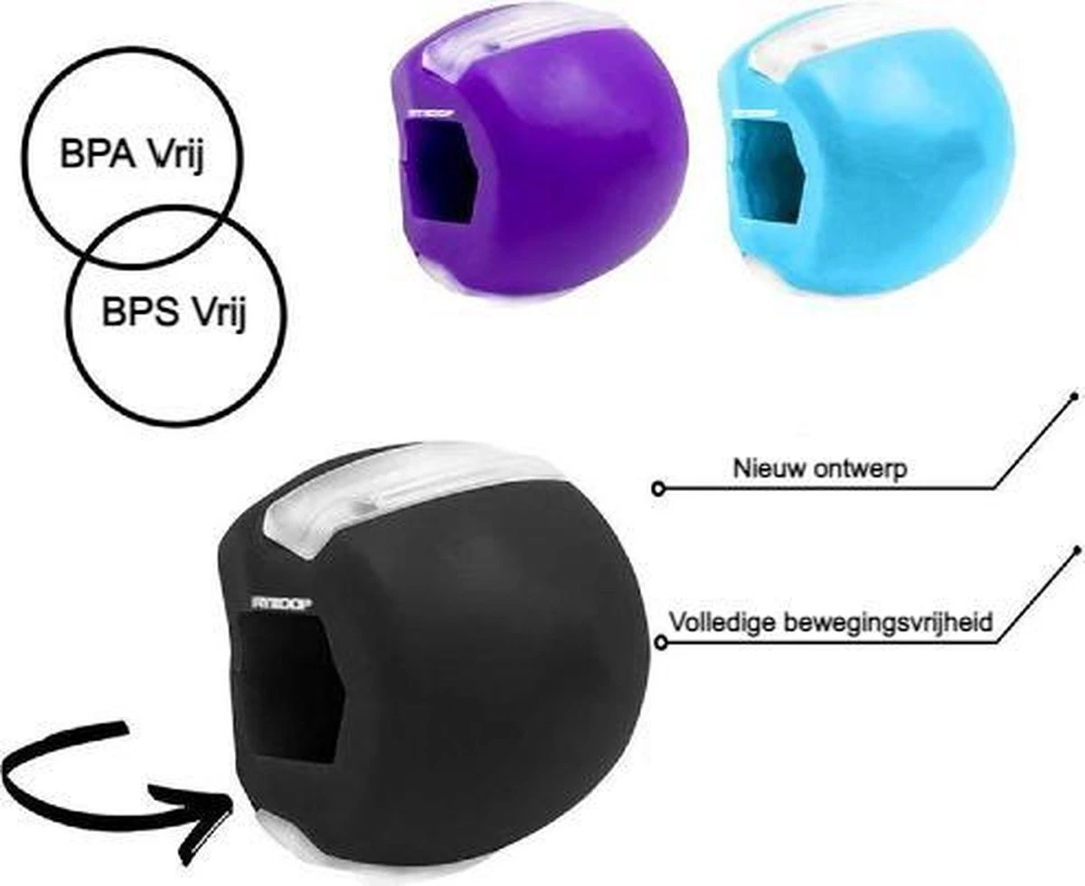 Rykoop® - Kaaklijn Trainer - Kaak Trainer - Jawline Trainer - Kaaklijntrainer - Jaw - Kaak - Jawline Exerciser - Facial Toner - Zwart 5 Rykoop® - Kaaklijn Trainer - Kaak Trainer - Jawline Trainer - Kaaklijntrainer - Jaw - Kaak - Jawline Exerciser - Facial Toner - Zwart - Afbeelding 5