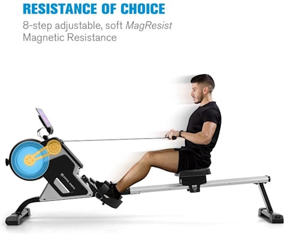 CAPITAL SPORTS Stream M1 Roeitrainer 105cm - LC Display - 8 Standen - Roeimachine - Roeiapparaat - Magneetweerstand 3 CAPITAL SPORTS Stream M1 Roeitrainer 105cm - LC Display - 8 Standen - Roeimachine - Roeiapparaat - Magneetweerstand - Afbeelding 3