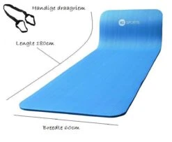 RS Sports Fitnessmat / Trainingsmat NBR - Blauw- 180 X 60 X 1,5 Cm - Met Draagkoord -FitForce Outlet Winkel 1200x987