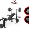 Venom Sports Halterbank – Fitnessbank – Verstelbare Rugleuning – Uiterst Geschikt Voor Gewichten – Incl. Beenhouder – Zachte Handgrepen – PU Kussens – Triangel Structuur – Inklapbaar - Zwart - 182x116x112cm