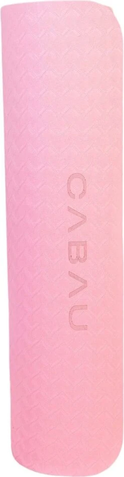 Cabau Lifestyle - Yogamat / Sportmat / Fitnessmat Inclusief Draagriem - Anti-slip - 183x61 Cm - Extra Dik 6 Mm - Lichtroze