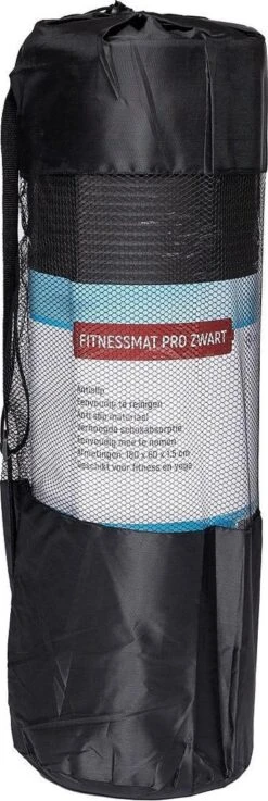 Specifit Fitnessmat Pro Zwart - Yogamat Met Tas En Draagriem - NBR Foam 1,5 Cm Dik - 180 Cm X 60 Cm X 1,5 Cm -FitForce Outlet Winkel 402x1200