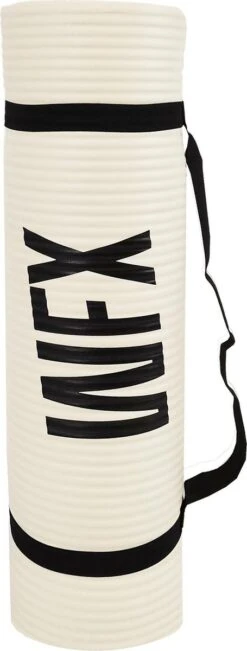 #DoYourFitness/World Fitness Experience - Fitness Mat Perfect Voor Pilates, Aerobics, Yoga - »Yogini« - Non-slip, Duurzaam, Huidvriendelijk, Slijtvast - 183 X 61 X 1,0cm Cm - Wit -FitForce Outlet Winkel 455x1200