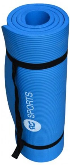 RS Sports Fitnessmat / Trainingsmat NBR - Blauw- 180 X 60 X 1,5 Cm - Met Draagkoord -FitForce Outlet Winkel 515x1200