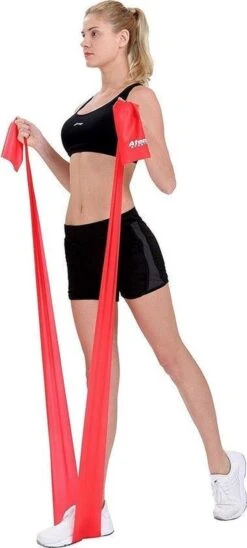 Fitness Elastiek Lulu - Resistance Band - Weerstandsband Voor Thuis Sporten - Full Body Trainer - Rood