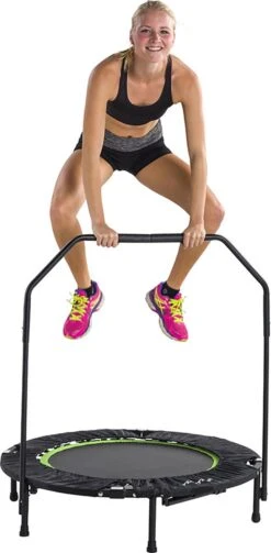 Tunturi Fitness Trampoline - Mini Trampoline - Opvouwbaar - 104cm Springoppervlak - Inclusief Beschermrand & Handgrip - Incl. Gratis Fitnessapp -FitForce Outlet Winkel 589x1200 1