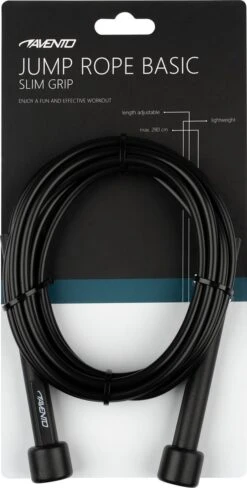 Avento Springtouw Basic - Slim Grip - Zwart -FitForce Outlet Winkel 608x1200