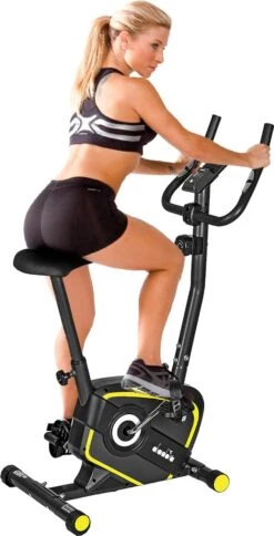 Hometrainer Fitness Fiets Met Verstelbaar Zadel En Hartslagsensor