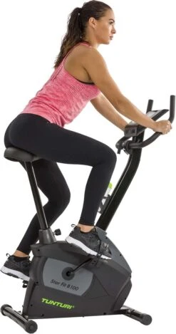 Tunturi Star Fit B100 Hometrainer - Fitness Fiets - 16 Weerstandsniveaus - Verstelbaar - Ergonomisch - Hartslagmeter -FitForce Outlet Winkel 632x1200