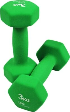 JPS Sports® Dumbells - Gewichten - Dumbells 3kg - Dumbells Set 2 X 3 Kg - Zeshoekig - Duurzaam - Groen