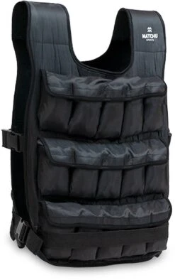 Matchu Sports - Verstelbaar Gewichtsvest - Gewichtsvest 20kg - Weight Vest - Hardlopen - Cardio - Zwart -FitForce Outlet Winkel 753x1200