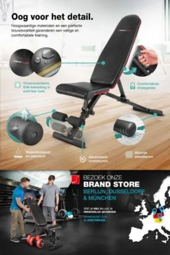 Sportstech BRT400 | Opklapbare Halterbank | Compleet Opgebouwd Geleverd | Buiktrainer | Veilig Vergrendelsysteem -FitForce Outlet Winkel 800x1200 7