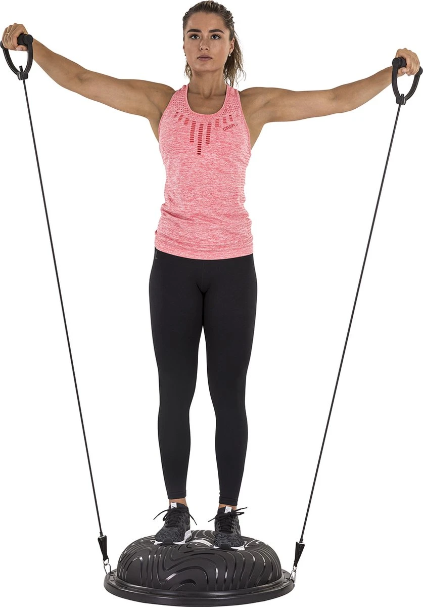 Tunturi Balanstrainer Pro Met Handvatten - Balanskussen Met Resistance Band Set - Balansbal Incl. Meegeleverde Voetpomp - Incl. Gratis Fitness App 11 Tunturi Balanstrainer Pro Met Handvatten - Balanskussen Met Resistance Band Set - Balansbal Incl. Meegeleverde Voetpomp - Incl. Gratis Fitness App - Afbeelding 11