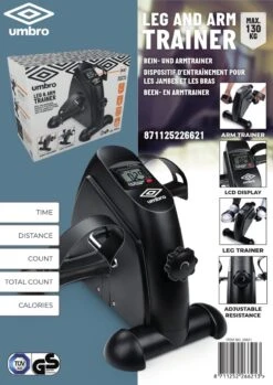 Umbro Stoelfiets - Met Computer - Hometrainer - Bureaufiets - Fietstrainer - Stoelfiets Met Handvaten - Zwart -FitForce Outlet Winkel 849x1200