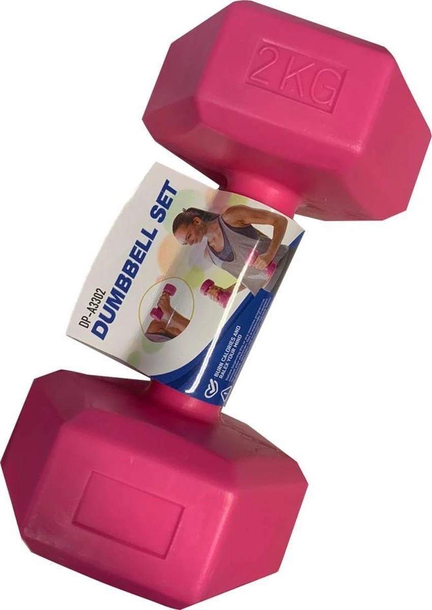 Merkloos Dumbbells - Set Van 2x 2kg - Roze 5 Merkloos Dumbbells - Set Van 2x 2kg - Roze - Afbeelding 5