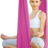 Yoga Aerial Swing Hangmat Compleet Systeem Met 3 Sets Handgrepen Gewicht Tot 300kg Roze