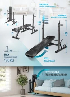 Sportstech BRT300 - Innovatieve Halterbank - Houder Voor Gewichten - Opklapbaar - Antislip -FitForce Outlet Winkel 870x1200