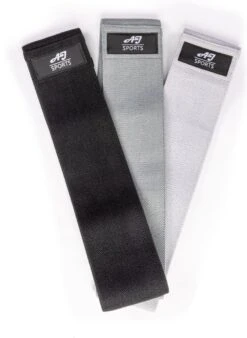 AJ-Sports Weerstandsbanden - Booty Band - Resistance Band - Fitness Elastiek - Zwart/Grijs/Lichtgrijs - Set Van 3 Weerstandsbanden - Resistance Band - Fitness Band - Fitness - Workout - Inclusief Handleiding & Draagtas -FitForce Outlet Winkel 878x1200