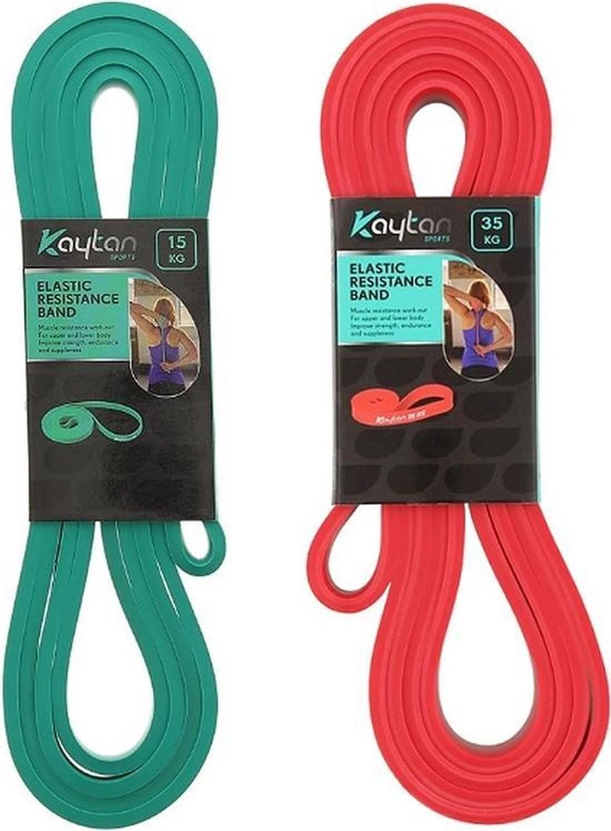 Kaytan - Weerstandsbanden Set 15 En 35 Kg - Fitness Elastiek - Resistance Band - Trainingsmateriaal - Elastische Weerstandsband - Sport Elastiek - Beginners - Gevorderden - Krachttraining - Workout Set - Groen - Rood 1 Kaytan - Weerstandsbanden Set 15 En 35 Kg - Fitness Elastiek - Resistance Band - Trainingsmateriaal - Elastische Weerstandsband - Sport Elastiek - Beginners - Gevorderden - Krachttraining - Workout Set - Groen - Rood