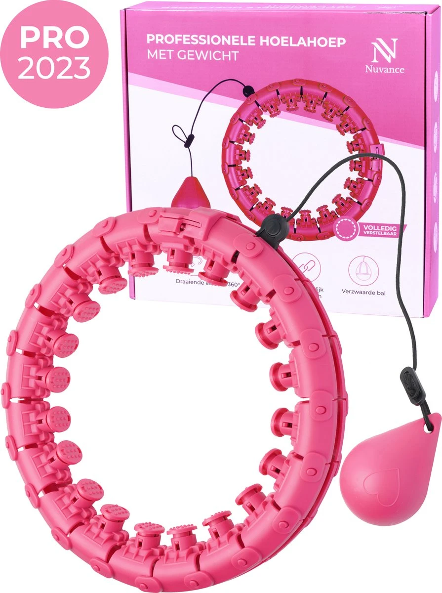 Nuvance - Verstelbare Fitness Hoelahoep Met Gewicht - Voor Volwassenen En Kinderen - Weighted Hula Hoop - Smart Hoepel - Roze 1 Nuvance - Verstelbare Fitness Hoelahoep Met Gewicht - Voor Volwassenen En Kinderen - Weighted Hula Hoop - Smart Hoepel - Roze