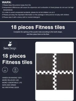 Sens Design Fitness Mat - 18 Stuks Fitness Tegels - 30x30x1 Cm - Zwart -FitForce Outlet Winkel 900x1200 2