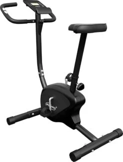 Physionics® Hometrainer - Met LCD-display, Verstelbare Zitting & Weerstand, Met Handpolssensoren, Tot 100 Kg, Zwart - Hometrainer, Fietstrainer, Fitnessfiets, Fitnessfiets, Ergometer
