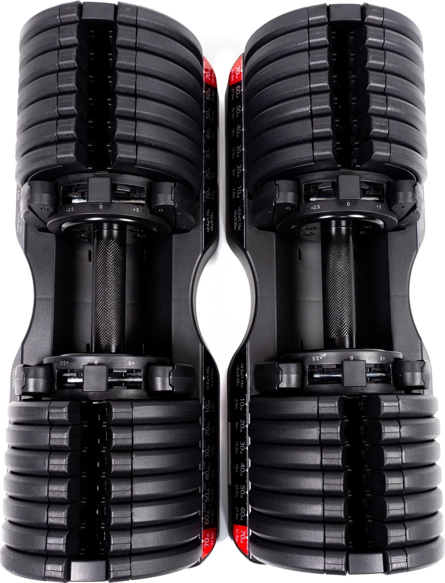 N Mass Verstelbare Dumbells Set - 34 Kg Gewichten - Hoogwaardige Fitness Dumbbells - Pro-Flex Dumbbell Set 2 N Mass Verstelbare Dumbells Set - 34 Kg Gewichten - Hoogwaardige Fitness Dumbbells - Pro-Flex Dumbbell Set - Afbeelding 2