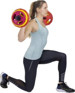 RS Sports Aerobic Pump Set - Halterset Met Gewichten - 130 Cm Stang - Totaal 20 Kg - Rubber Schijven -FitForce Outlet Winkel 958x1200