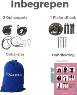 Therapeutische Hangmat YOGA ICON | Aerial Yoga | 280*150cm | Blauw | Inclusief Handige Draagtas En 1 Plafondhaak | Workout | Training En Ontspanning | -FitForce Outlet Winkel 977x1200 2