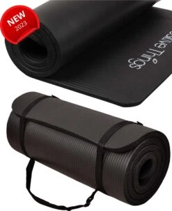 Yoga Mat Sportmat Fitnessmat Antislip NBR - 1 Cm Zwart