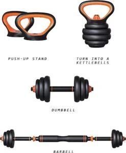 Active Panther Dumbbell Set 40 Kg - Zwart/Oranje Verstelbare Halter, Dumbbell & Kettlebell Stang 40 Kg Totaal -FitForce Outlet Winkel 985x1200