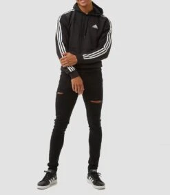 Adidas Essentials 3-Stripes Fleece Trui / Hoodie - Zwart Heren - Maat M -FitForce Outlet Winkel 1048x1200